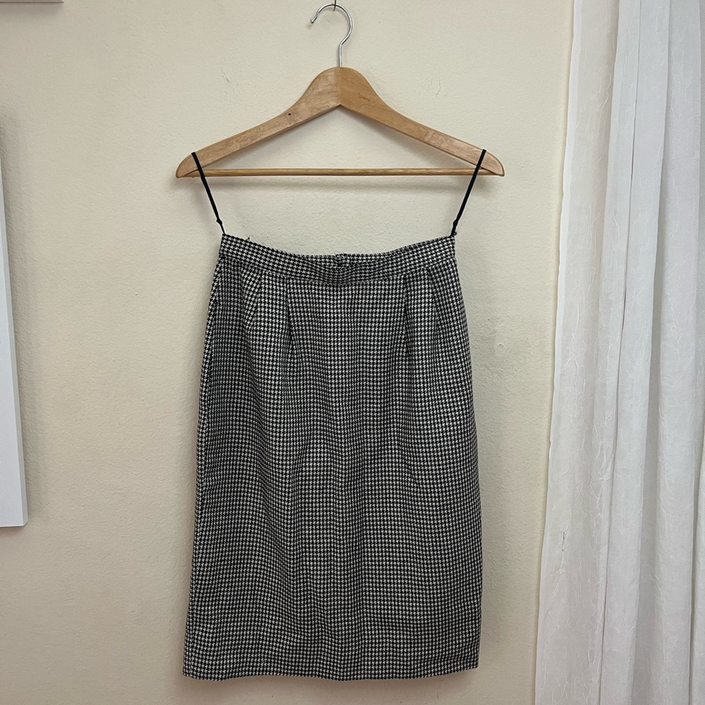 Vintage wool houndstooth pencil skirt - Picture 3 of 9